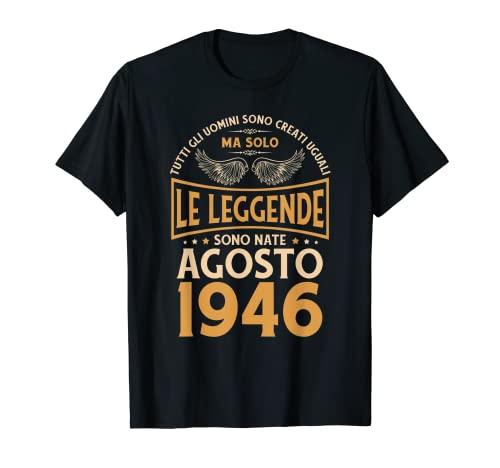 Cumpleaños Hombre Regalo Mujer Las Leyendas Agosto 1946 Camiseta