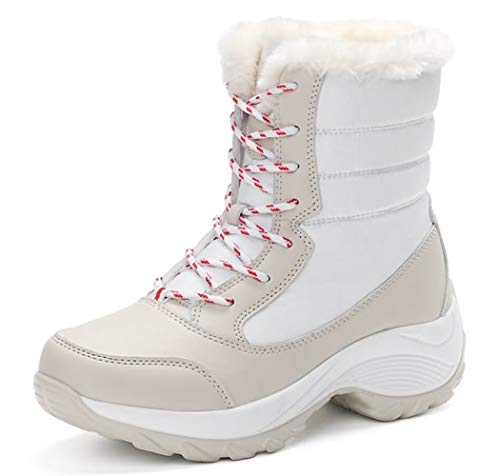 WUIWUIYU Fille Femmes Waterproof Boots, Bottes de Neige...