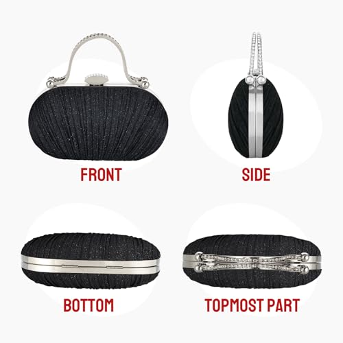 Image of Simcat Women Gold Clutch Purses Glitter Evening Handbag Pleated Evening Bag for Lady Formal Bridal Wedding Prom