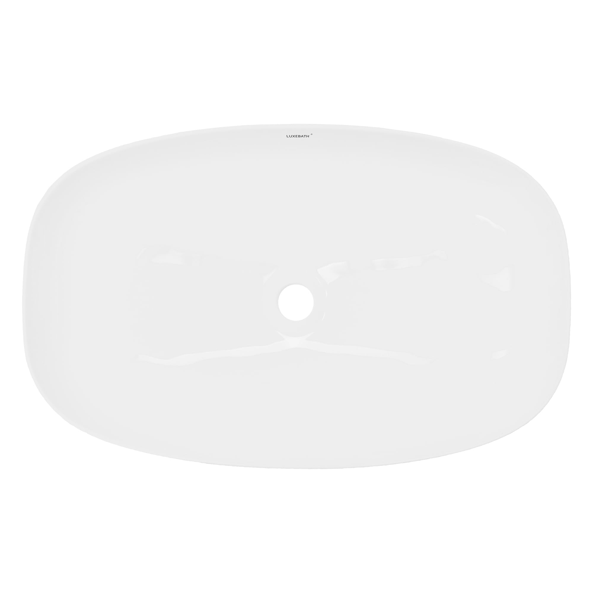 LuxeBath Waschbecken Keramik 605 x 380 x 140 mm oval, Weiß glänzend, Aufsatzwaschbecken für Badezimmer und Gäste-WC, Aufsatzbecken im modernen Design, Waschtisch Waschschale Waschplatz Handwaschbecken