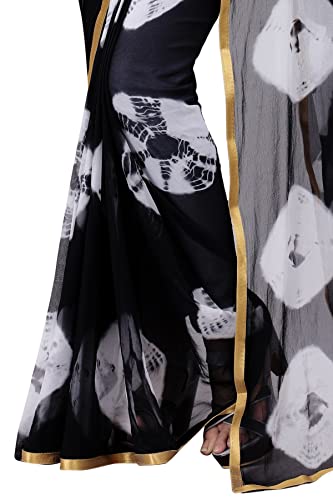 Image of JULEE Women's Chiffon Hand Printed Beutiful (70-30) Half-Half sarees blouse piece PRIME