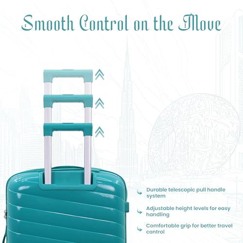 Image of Sarjah Polypropylene Suitcase Trolley Bag Set of 3 | TSA-Type Lock | TSA-Type Lock, 360 Dual Spinner Wheels, Aviation-Grade Telescopic Handle, Matte-Gloss Finish
