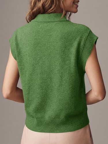 Image of Saodimallsu Womens Cap Short Sleeve Sweater Top Summer Polo Shirts Button Collared Knit Business Casual Pullover Sweater