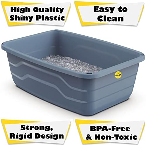 Large Cat Open Litter Tray Grey High Sided Box Deep Jumbo Toilet Loo CatCentre®
