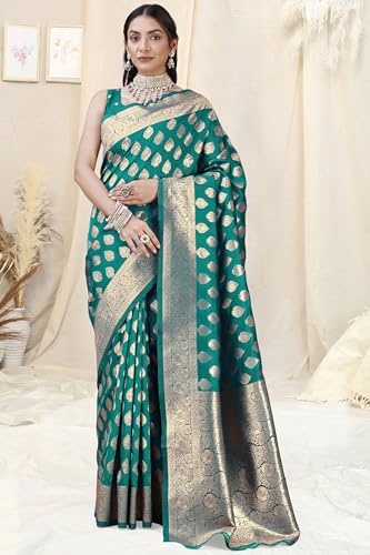 Image of MIRCHI FASHION Women Saree | Banarasi Silk Woven Design Daily Regular Use Sari with Blouse