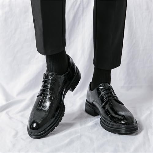Mens Lace up Pointed Toe Oxford Dress Shoes British Korean Style Business Vintage Formal Shoes2