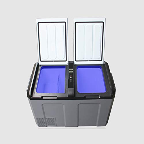 DieffematicBX Minilodówka 52L Lodówka samochodowa, samochód podwójny, sprężarka do drzwi, lodówka/zamrażarka/zamrażarka 12V 24V