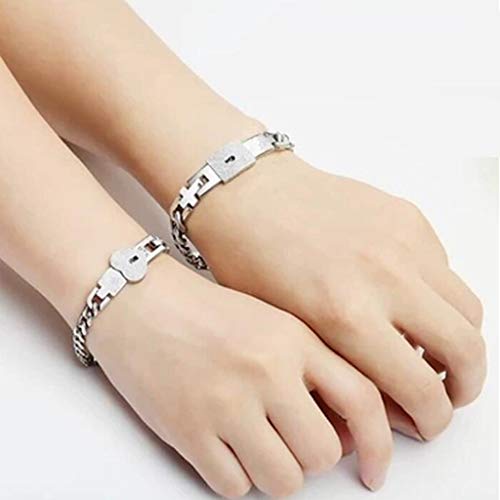 N/A/ XTYaa 2 Stks Rvs Lover Hart Liefde Lock Key Armband Kit Paar Sieraden Sets - Image 7