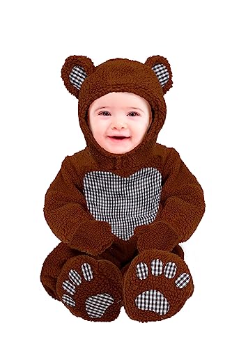 FIESTAS GUIRCA | Disfraz de Osito para Bebé (18 24 Meses)   Mono con Capucha, Guantes y Pies   Disfraces de Animales, Oso, Carnaval, Fiestas Infantiles, Halloween y Cumpleaños   Unisex   Marrón y Gris