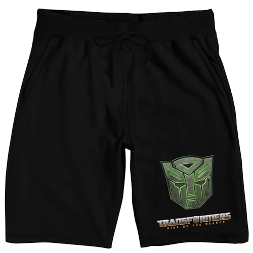 Bioworld Transformers Rise Of The Beasts Logo Men's Black Sleep Pajama Shorts