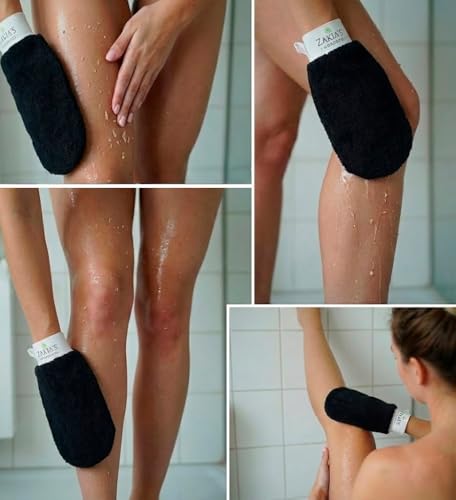 Image of Moroccan Kessa Exfoliating Scrub Glove - Black