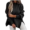 Long Jacket Women Women's Sweater Half High Neck Loose Solid Color Sweater Top Long Sleeve Elegant Thick Warm Sweater Blouse Open Cardigans for Women