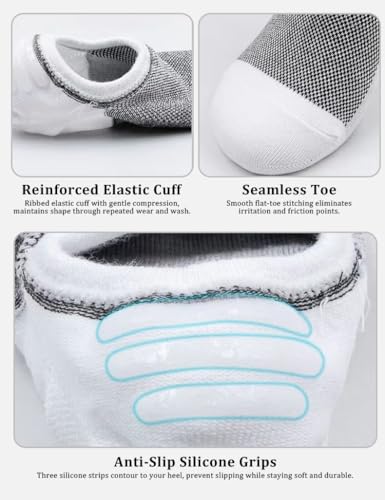 Men’s No-Show Socks Low-Cut Invisible Anti-Slip Cotton Ankle Short Sock with Non Slip Grips for Sneakers Loafers Casual Shoes3