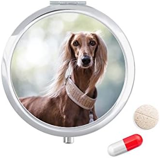 Long Neck Dog Pet Animal Picture Pill Case Pocket Medicine Storage Box Container Dispenser