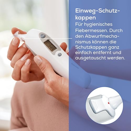 Beurer FT 58 Ohrthermometer, Fieberthermometer mit Infrarot-Messtechnik für Messung im Ohr &...