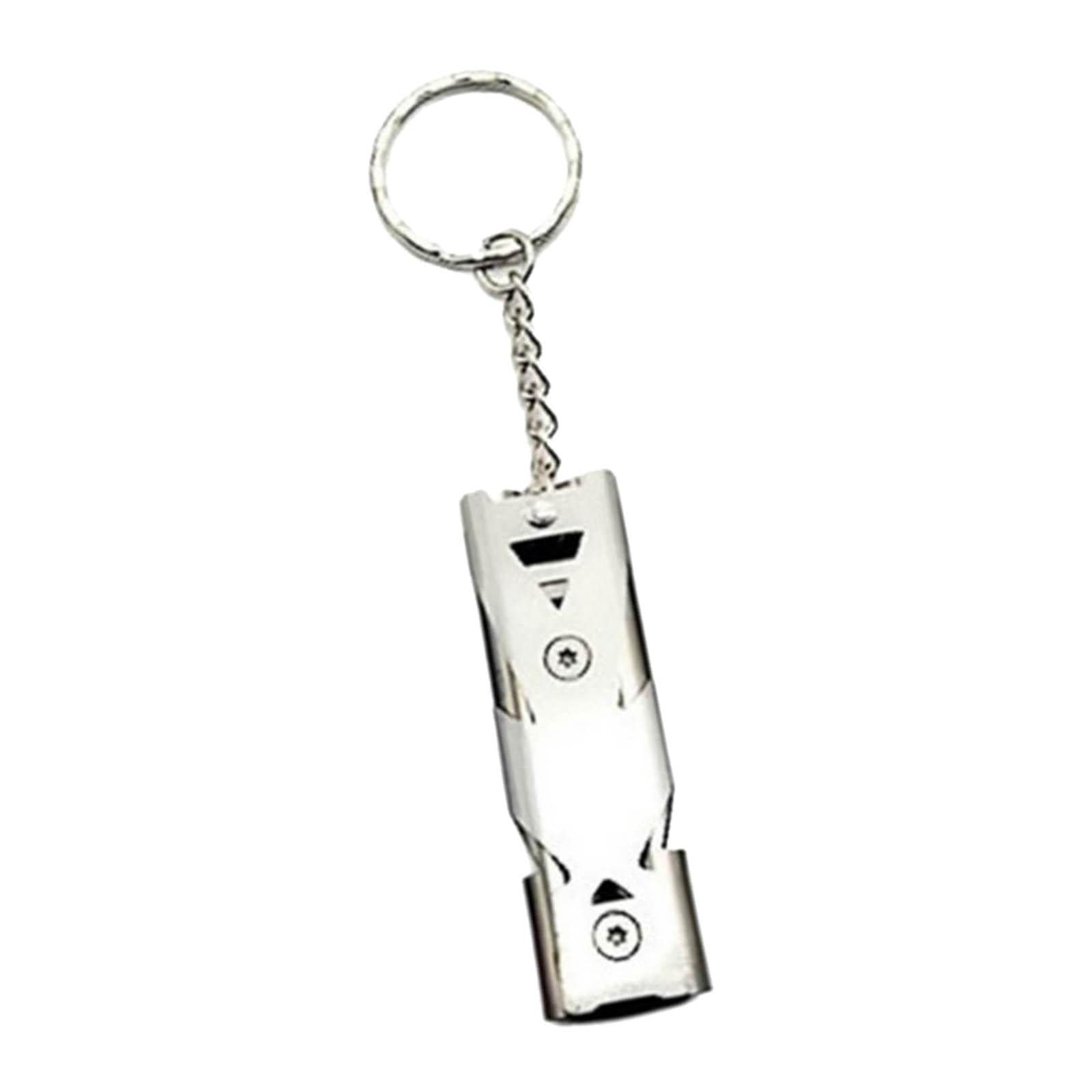 Double Pipe Whistle Lifesaving Emergency SOS Outdoor Survival Silver Outdoor Sports | Camping & Hiking | Emergency Gear | Safety Whistles-image-27