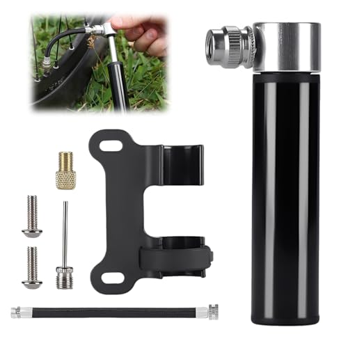 LACHT Mini Pompa Per Bici Con Supporto A Telaio | Pompa Da Bicicletta Portatile In Lega Montaggio | Valvole Presta, Schrader E Dunlop | Strada, Montagna, E-Bike
