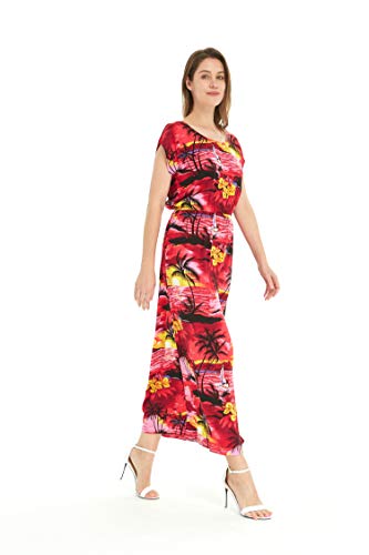 Image of Hawaii Hangover Family Matching Hawaiian Clothes, Sunset Red | Family matching Hawaiian outfits, Sunset Red, lightweight rayon, machine washable, tropical floral print, luaus, cruises