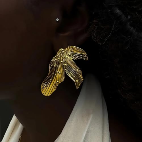Image of Salve Chic Coquette Floral Earrings for Women | Valentine's Gift for Girlfriend | Bohemian Jewellery Hanging Earrings for Girls Stylish | Gift for Girlfriend Gold Ear Rings for Women Stylish Aesthetic Jewellery Korean Flower Danglers