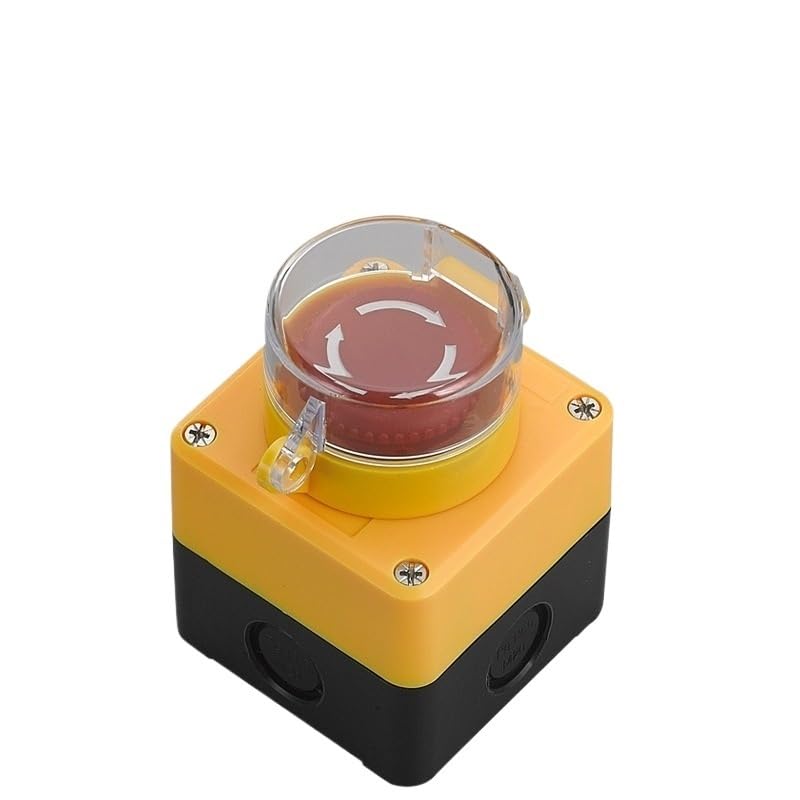 Emergency Stop Push Button Switch Control Box Elevator with Protection Cover Waterproof Enclosure 22mm Mounted(19)