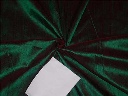 Soie pure Dupioni rouge vert pour rideaux de luxe et décoration d'intérieur