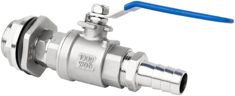 1PCS 13 14 15 16mm hose barb 1/2" 3/4" 1" 304 stainless steel bulkhead ball valve switch water tank beer keg RO(3/4",STRAIGHT_16MM BARB)