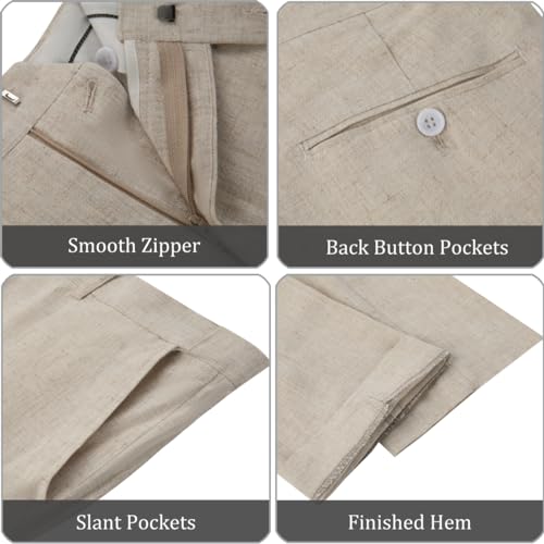 Men's 2 Piece Linen Suits Set Slim Fit Casual Double Breasted Linen Suit Men Summer Beach Wedding Suits4