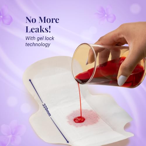 Image of NIINE Dry Comfort Ultra Thin XL+ Sanitary Napkins for Heavy Flow (Pack of 8) 48 Pads with Free Biodegradable disposable bags