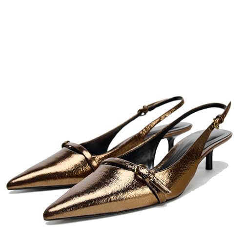 Kitten Heels for Women Elegant Slingback Strappy Pointed Fashion Breathable and Comfortable Footwear Perfect for Weddings Sumps Shoes