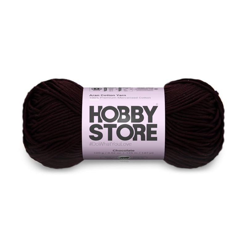 Image of Cotton - Aran Yarn - 100% Mercerised Cotton Aran Yarn for Crochet & Knitting Durable Home Decor (1 ball /100 g) - 409 Chocolate | Magic Needles