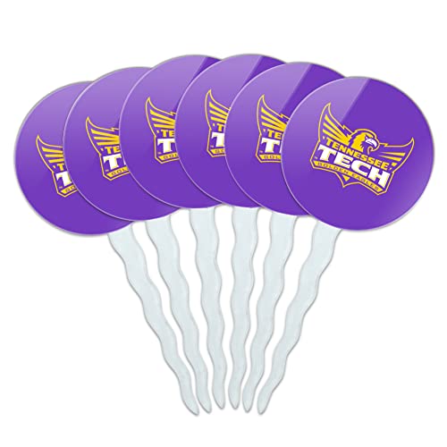 Tennessee Technological University Primary Logo Cupcake Picks Toppers Decoration Set of 6