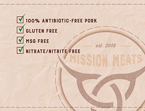 Mission Meats Hardwood Smoked Bacon Pork Sticks Antibiotic Free Gluten Free MSG Free Nitrate Nitrite Free All Natural Premium Pork Sticks (24 count)