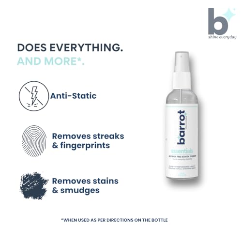 Image of BARROT Essentials Mini Device Cleaning Kit | Includes 50ml Non-Alcohol Screen Cleaner, 3 x High-Precision Brushes & 20x20CM Plush Microfiber