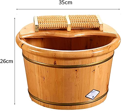 Tina de masaje para pies de madera maciza para uso doméstico miniatura 2
