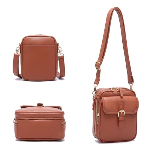 Sculpture Crossbody Leather Bag, Vintage Anti Theft Messenger Crossbody Leather Bag with 10 Card Slots and Adjustable Strap4