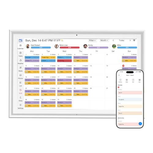 SCREENOVATE 10.1" Digital Refill for Desk Calendar, Electronic Planner Replacement, Touchscreen Family Organizer with Auto-Sync, Chore Chart, Photo Frame