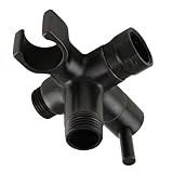 High Sierra Showerheads® - Solido metallo fisso e palmare Combo valvola deviatore (3 vie) con built-in Handheld doccia Holder - Olio lucidato bronzo