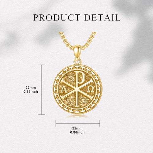 Chi Rho Necklace 925 Sterling Silver Chi Rho Alpha Omega PX XP Symbol Pendant Religious Jesus Christian Jewelry for Men Women4