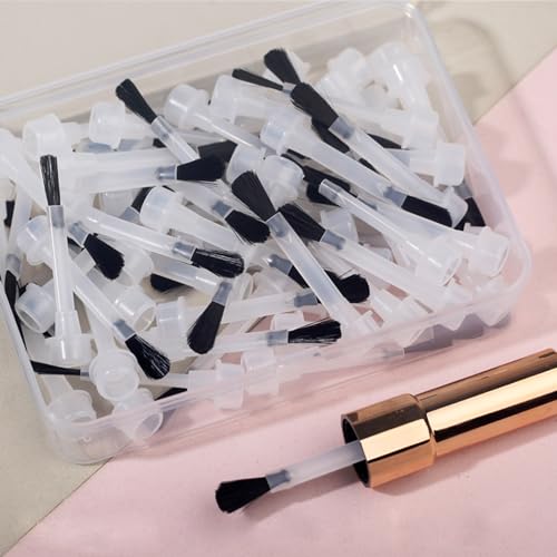Replacement Nail Polish Brush Kit Disposable Nail Art Brush Set With Handle Dip Powder Liquid Replacement Brushes Soft Bristles Nail Brushes,25pcs/Box image 4