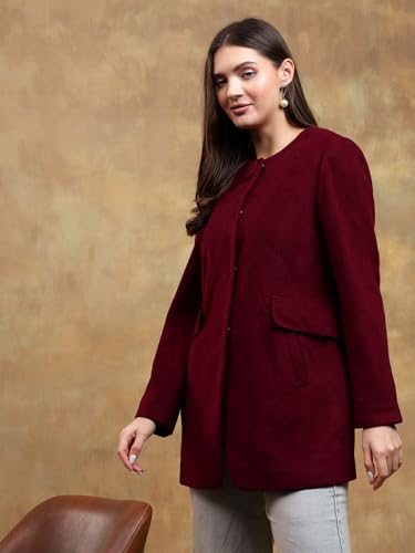 Image of KOTTY Womens Cotton Blend Standard Length Elegant Style Coat - Classic Style with Modern Detailing