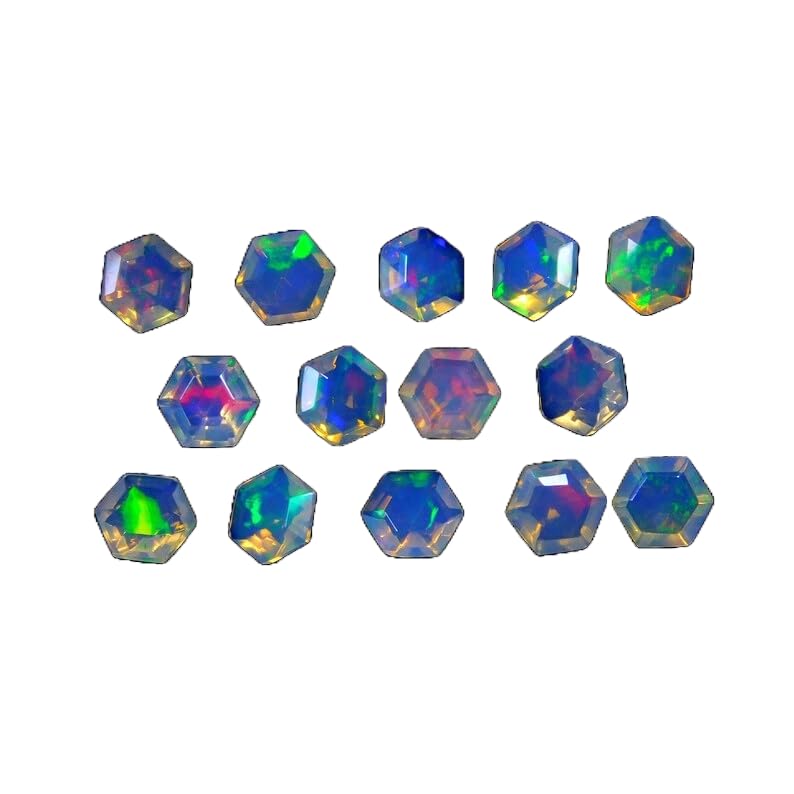 Opale éthiopienne 5x5x3mm pierre hexagonale facettée anti-ternissement pour sertissage