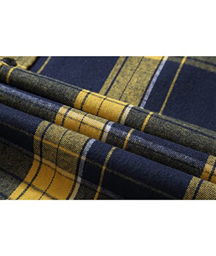 Image of SCODI Mens Flannel Hoodie Shirt Casual Button Down Plaid Long Sleeve Shirts