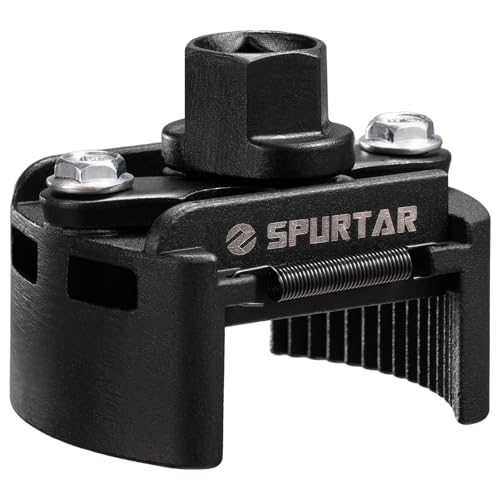 Spurtar Clé à filtre à huile réglable de 60 à 80 mm, outil universel de retrait de filtre à huile de 1,27 cm, bouchon bidirectionnel pour filtres moteur, conduits...