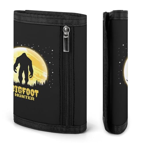 Bigfoot Hunter Sasquatch Trifold Wallets Slim Wallet with ID Window Coin Purse for Women Men3