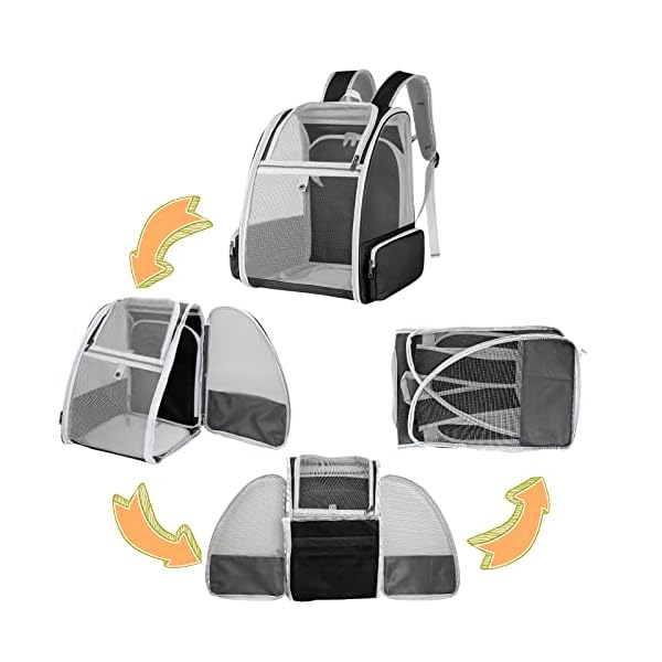 Cat-BackpackLarge-Expandable-Pet-Carrier-BackpackCat-BookbagAirline-Approved-Pet-Travel-Backpack-Carrier-BagClear-Outdoor-Hiking-Backpack-for-Small-Dog-Cat-Puppy-Kitten-Bunny-Bird-Chicken-Black Cat Backpack - The Perfect Pet Carrier for Your Adventurous Cat