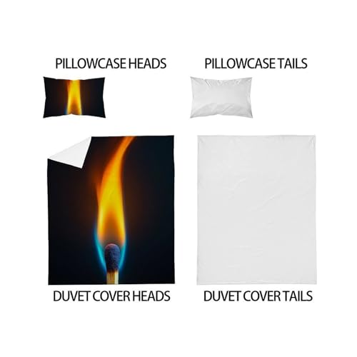 Housse de couette flamme 135x200 en microfibre douce lavable sans repassage - 5