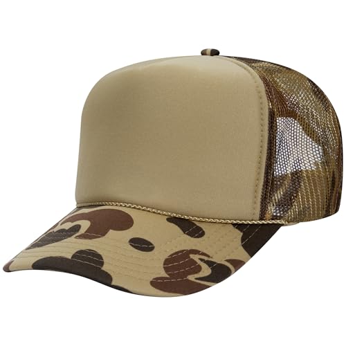 Image of OTTO Polyester Foam Front 5 Panel High Crown Mesh Back Trucker Hats in 97, Bulk, Wholesale