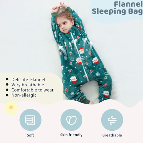 Image of MICHLEY Flannel Sleeping Sack,Baby Sleeping Bag Wearable Blankets 9M-6Y