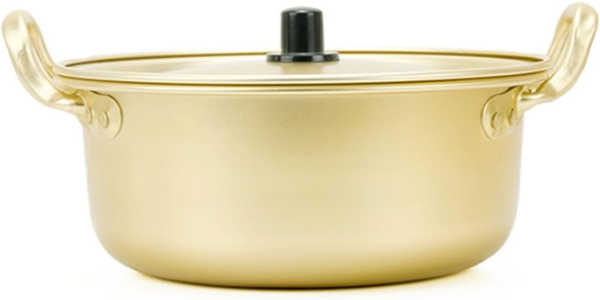 Olla de aluminio amarilla Corea del Sur Fideos Estirados Pot Fideos Instantáneos Super popular Cooker-7.9inch