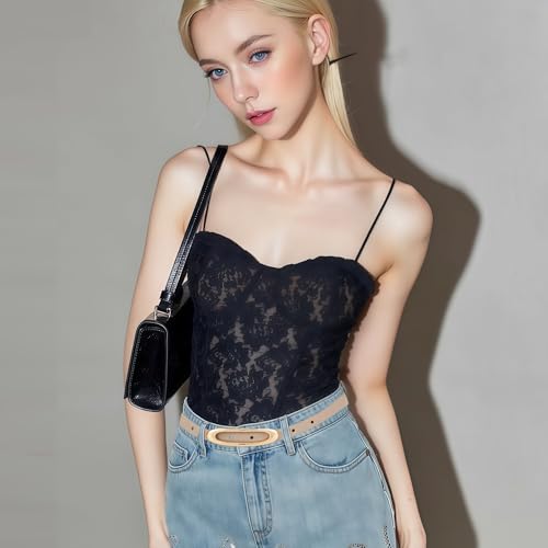 Women's Skinny Genuine Leather Belt Water Droplet Buckle Design2